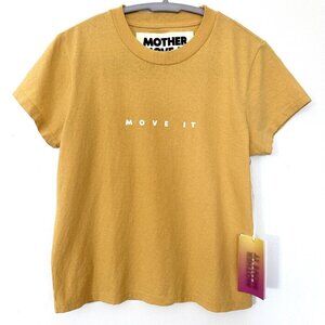 NWT MOTHER DENIM Women's Move It Rise & Shine S/S Tee Shirt Yellow $95